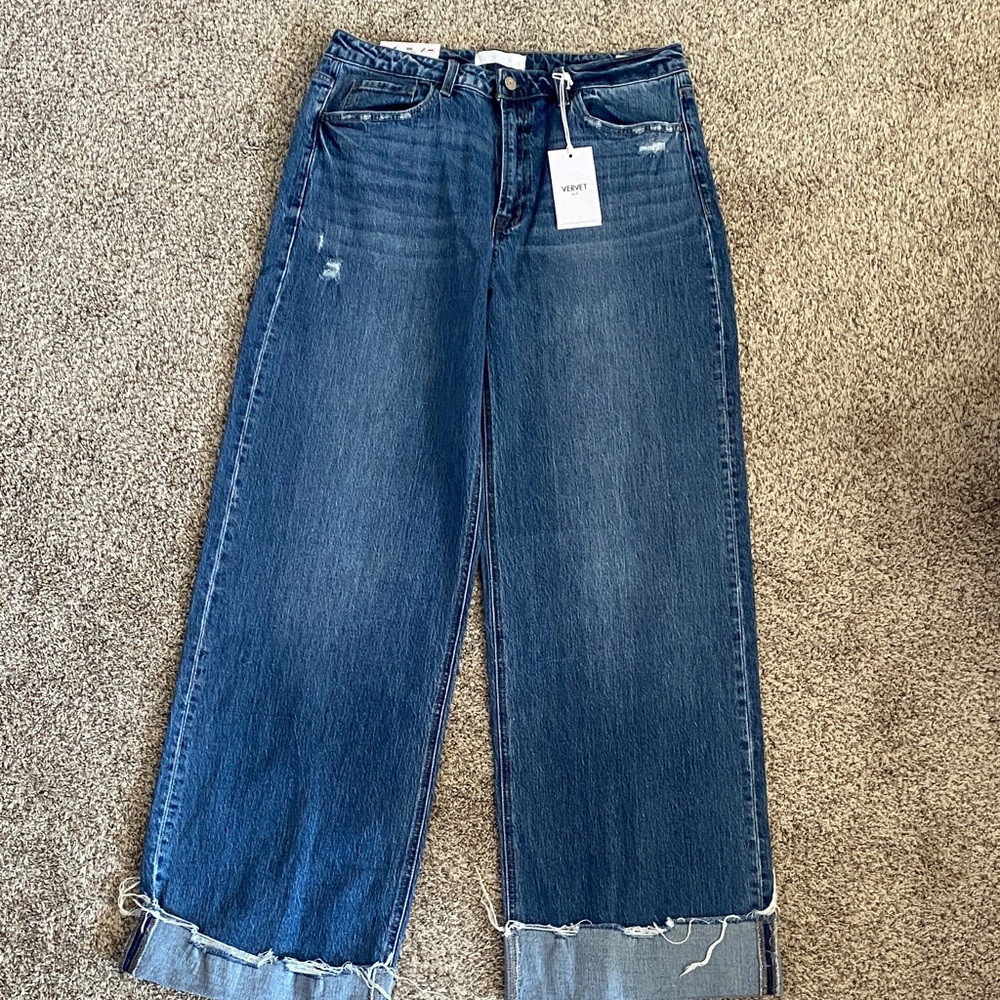 Vervet baggy wide leg blue jeans